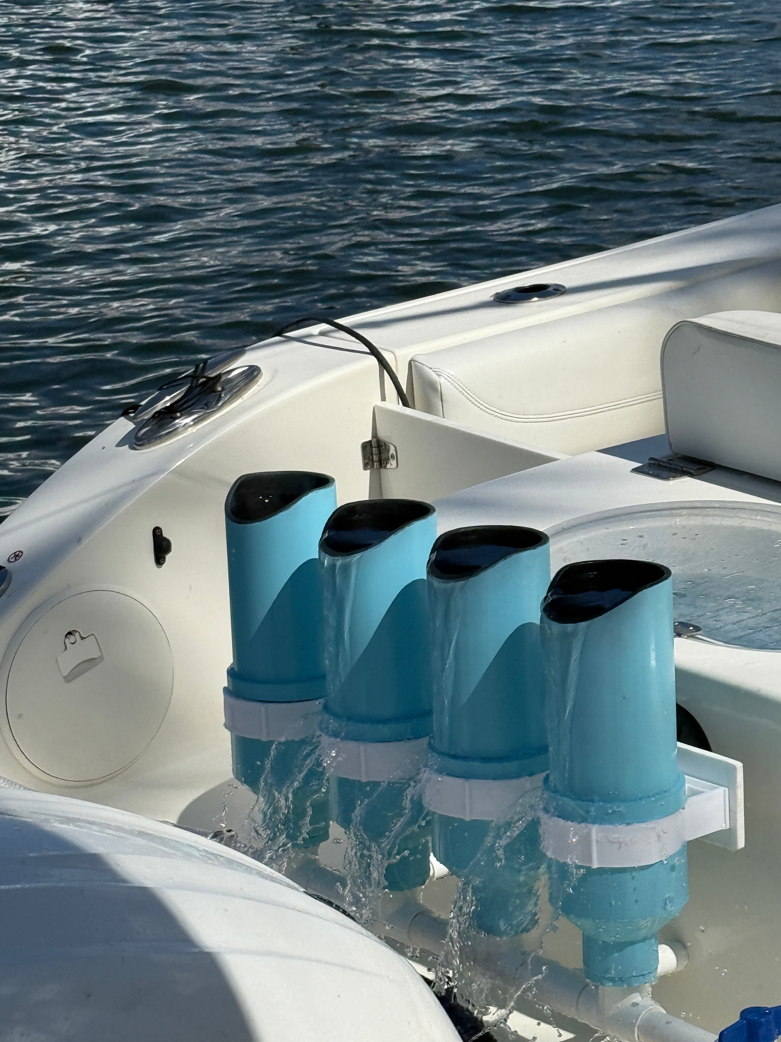 4" and 3" Transom Mounted Live Bait Tubes