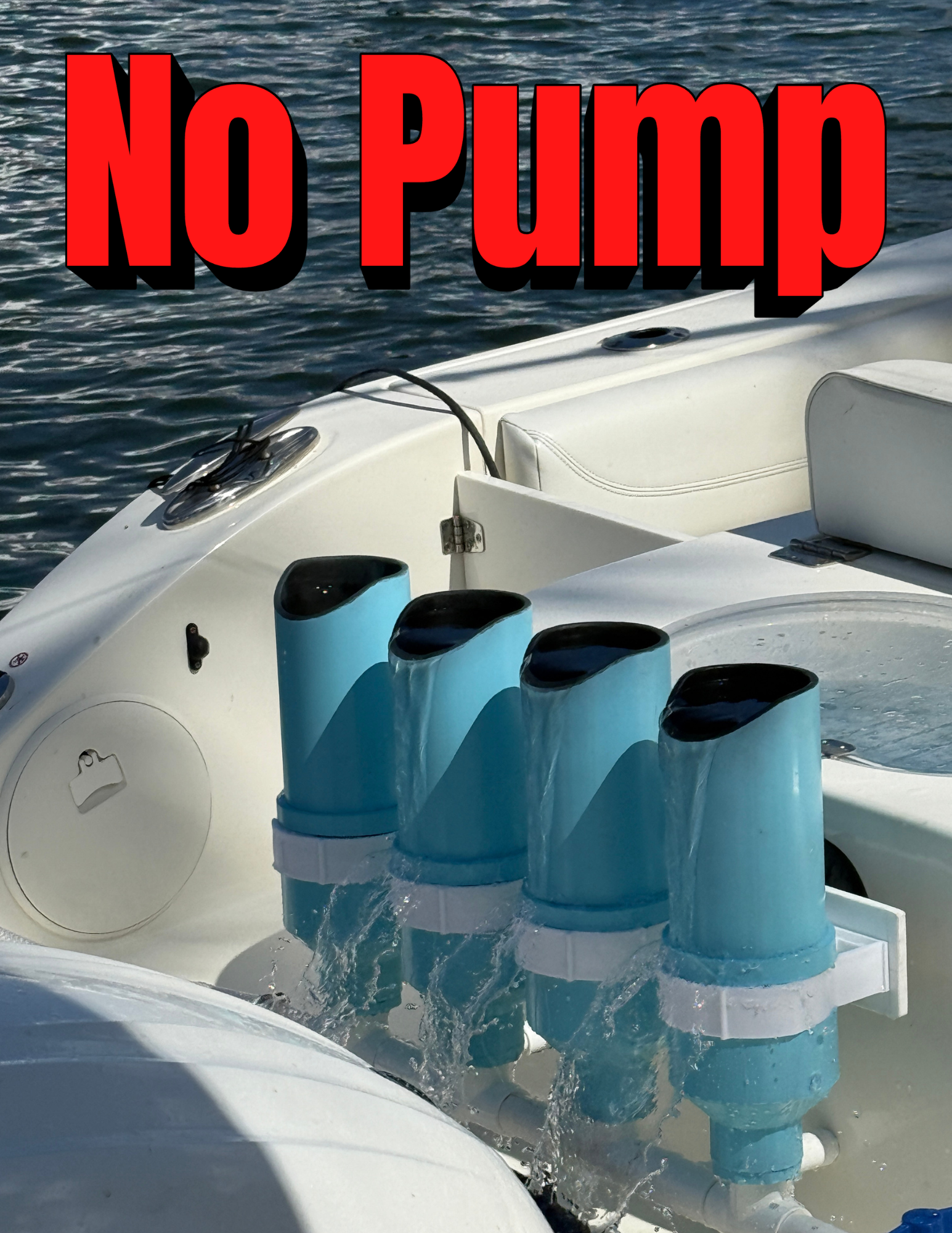 4" and 3" Transom Mounted Live Bait Tubes WITHOUT Pump